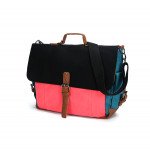 Wholesale Tri-Color Canvas Messenger Bag